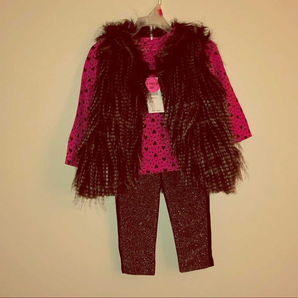 3 pcs Betsey Johnson Faux Fur 2T NWT